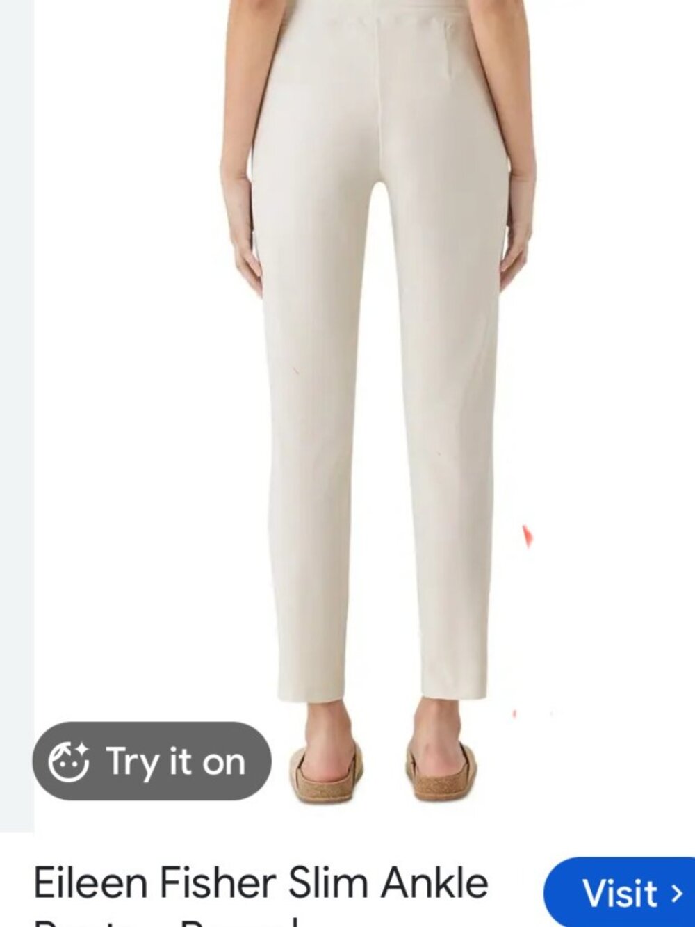 EILEEN FISHER SLIM ANKLE PANT in Bone NWT XL - Picture 2 of 9